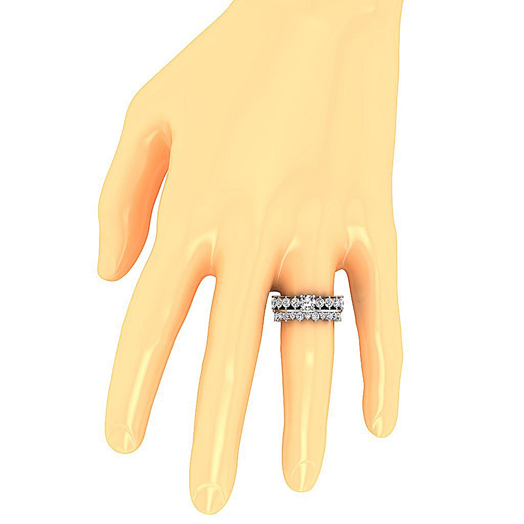 Bridal Anniversary Ring Prong Set I1 G 4.25 Ct Round Diamond 8.40 MM 14K Solid Gold