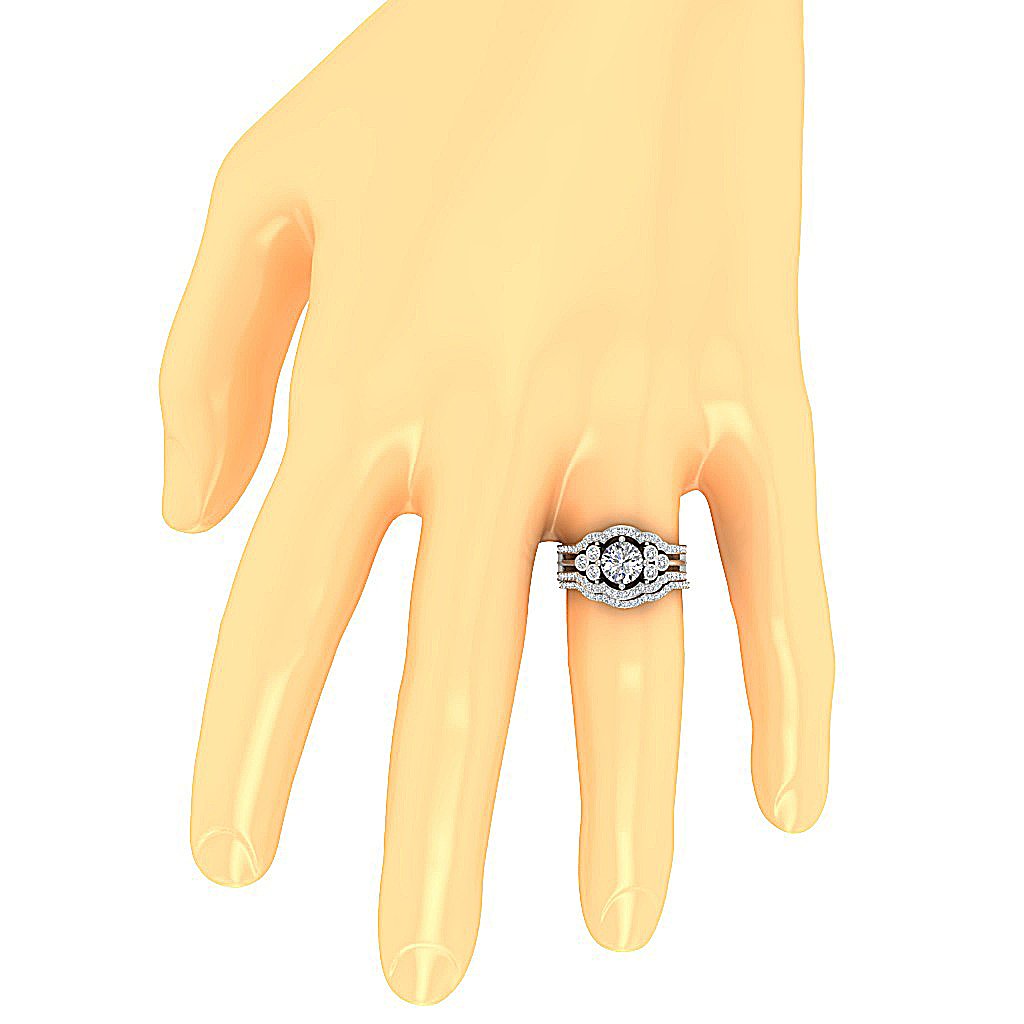 Diamond For Good Wedding Set Jewellery I1 G 2.40 Ct Round Diamond 14K Gold