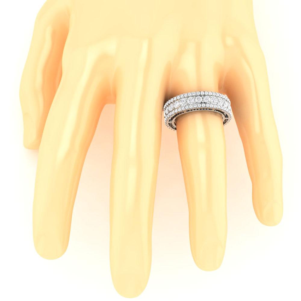 6.70 MM I1 G 4.00 Ct Round Diamond 14k White Yellow Rose Gold Eternity Anniversary Ring