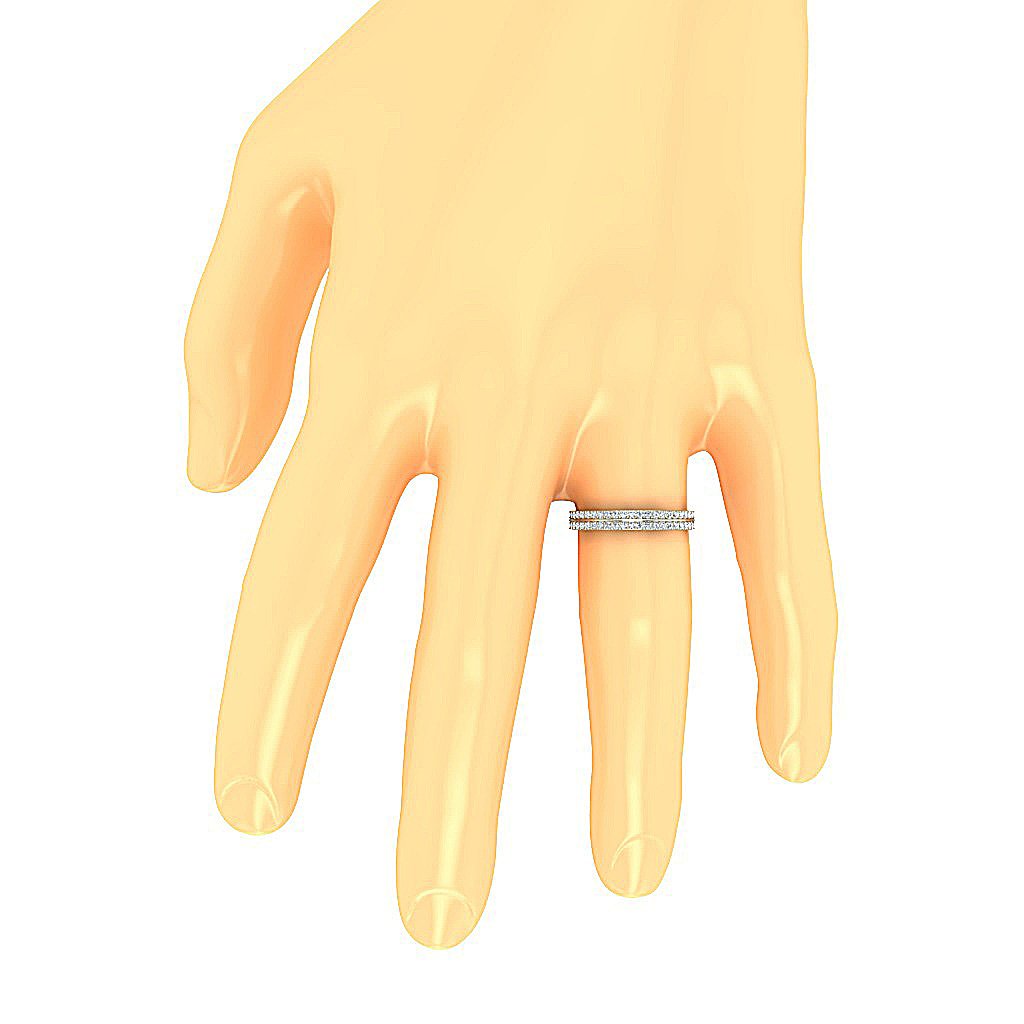 SI1 G 0.90 Ct 14k Yellow Gold Genuine Diamond Eternity Wedding Ring Prong Set 3.30 MM