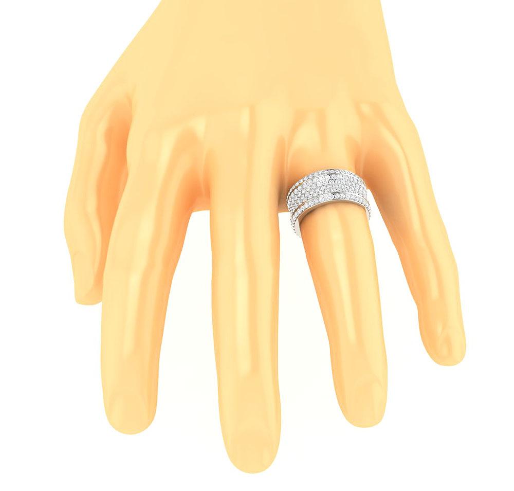 9.65 MM Six Row Eternity Anniversary Ring 14k Rose Gold Round Diamond I1 G 3.25 Ct Prong Set