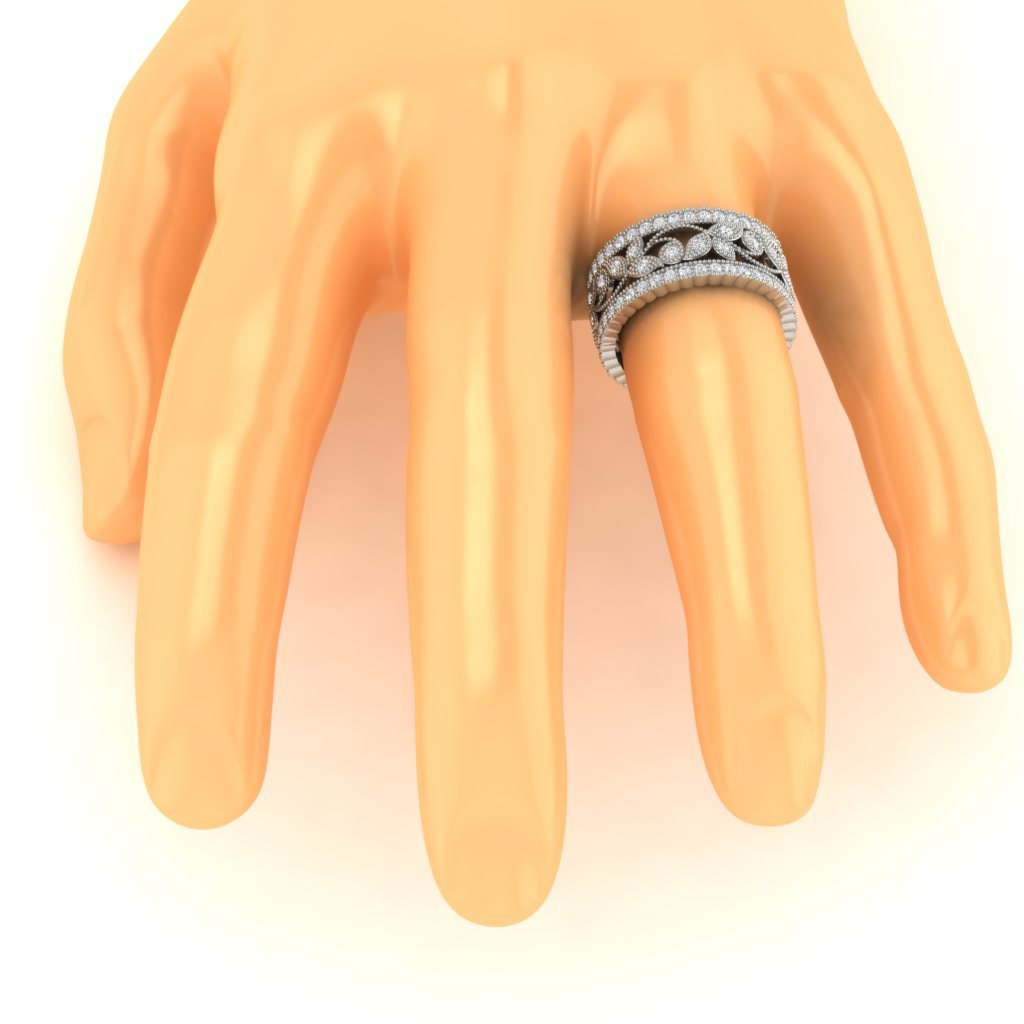 I1 G 1.75 Ct Round Diamond 14k Yellow Gold Eternity Anniversary Ring Prong Set 9.55 MM