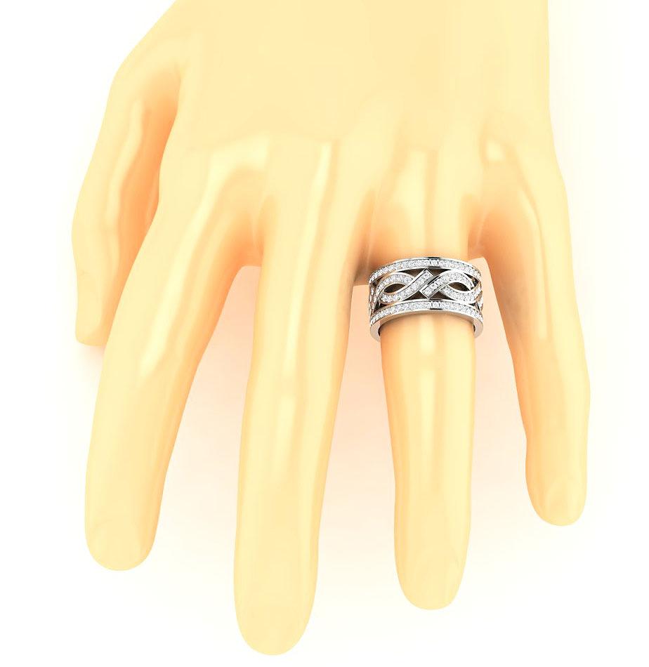 Eternity Anniversary Ring Round Diamond Prong Set SI1 G 2.00 Ct 14k Solid Gold 10.60 MM