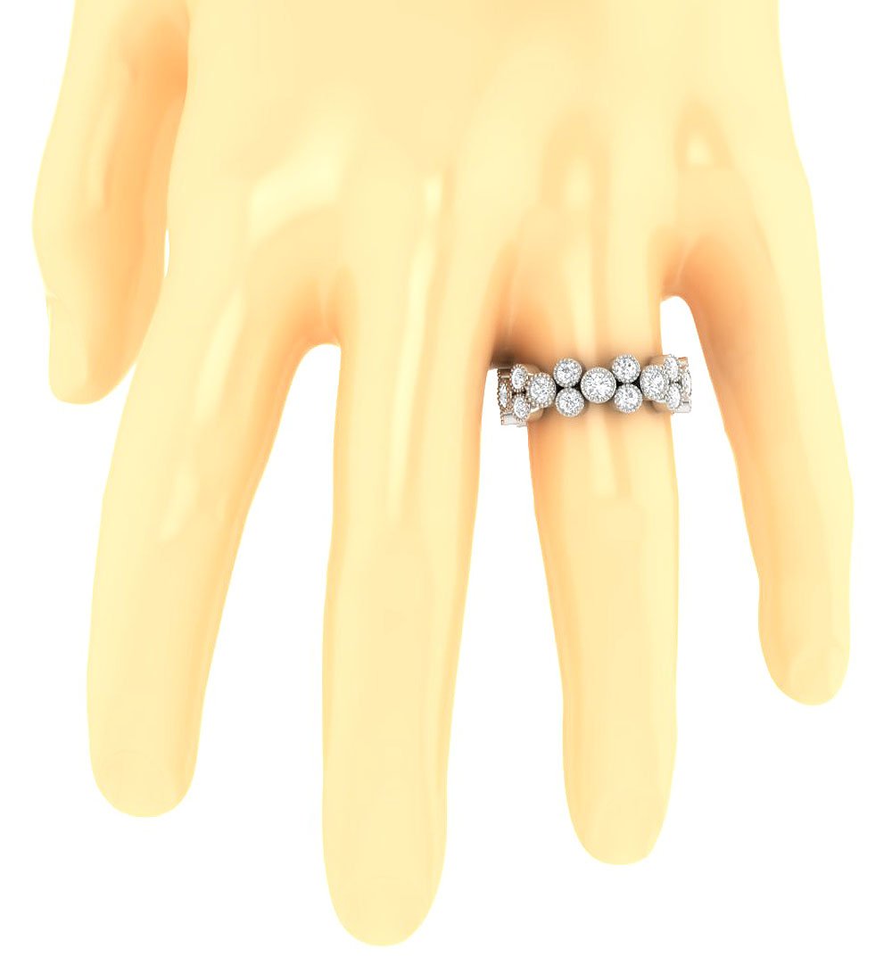 14k Rose Gold I1 G 2.75 Ct Round Diamond Eternity Anniversary Ring Bezel Set 7.15 MM