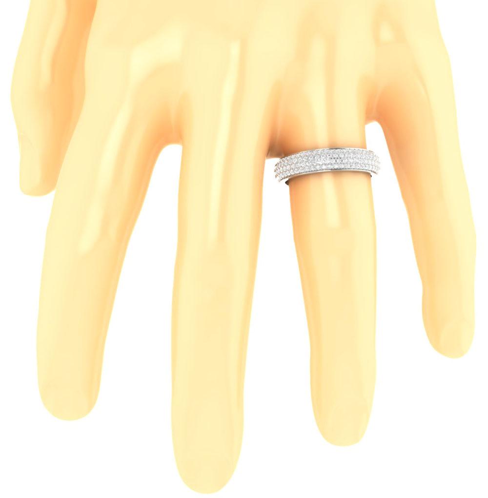 Genuine Diamond Prong Set Four Row Eternity Wedding Ring 14k White Yellow Rose Gold I1 G 1.75 Ct