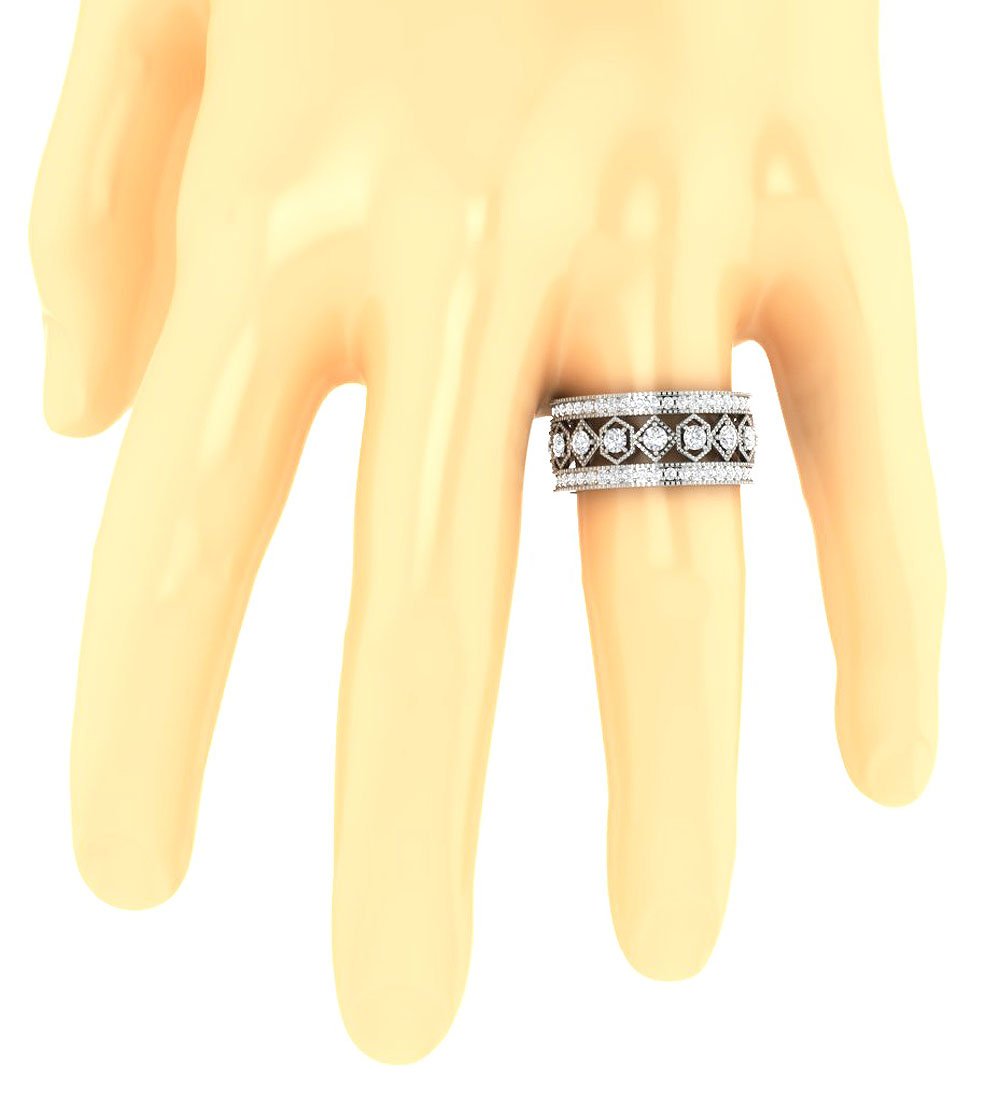 Natural Diamond I1 G 2.25 Ct 14k White Gold Eternity Engagement Ring Prong Set 9.80 MM