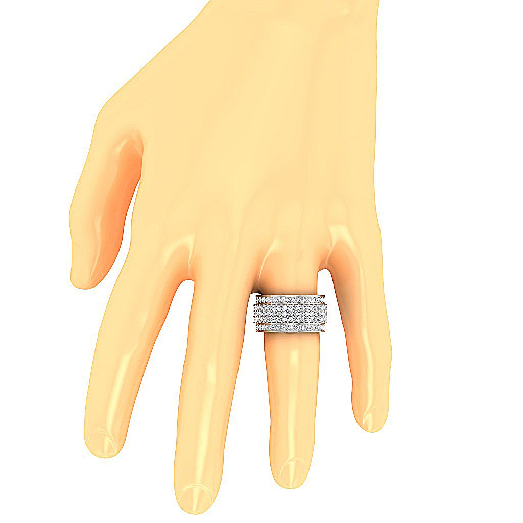 Genuine Diamond I1 G 5.50 Ct 14k White Gold Vintage Eternity Wedding Ring Prong Bezel Set