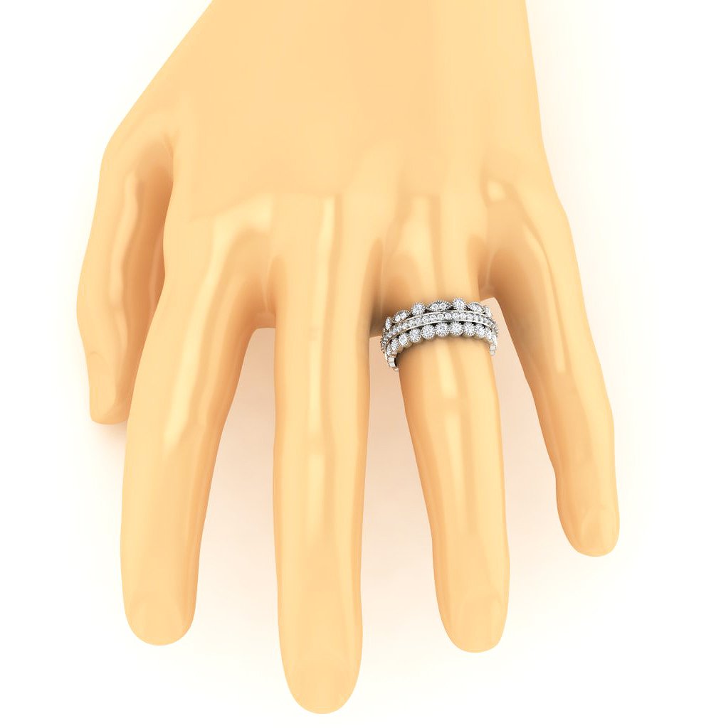 I1 G 2.00 Ct Natural Diamond 14k Solid Gold Designer Wedding Eternity Ring