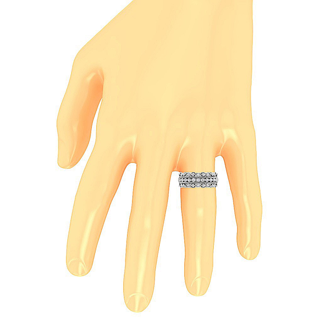 I1 G 2.10 Ct Designer Engagement Eternity Ring 14k White Gold Genuine Diamond