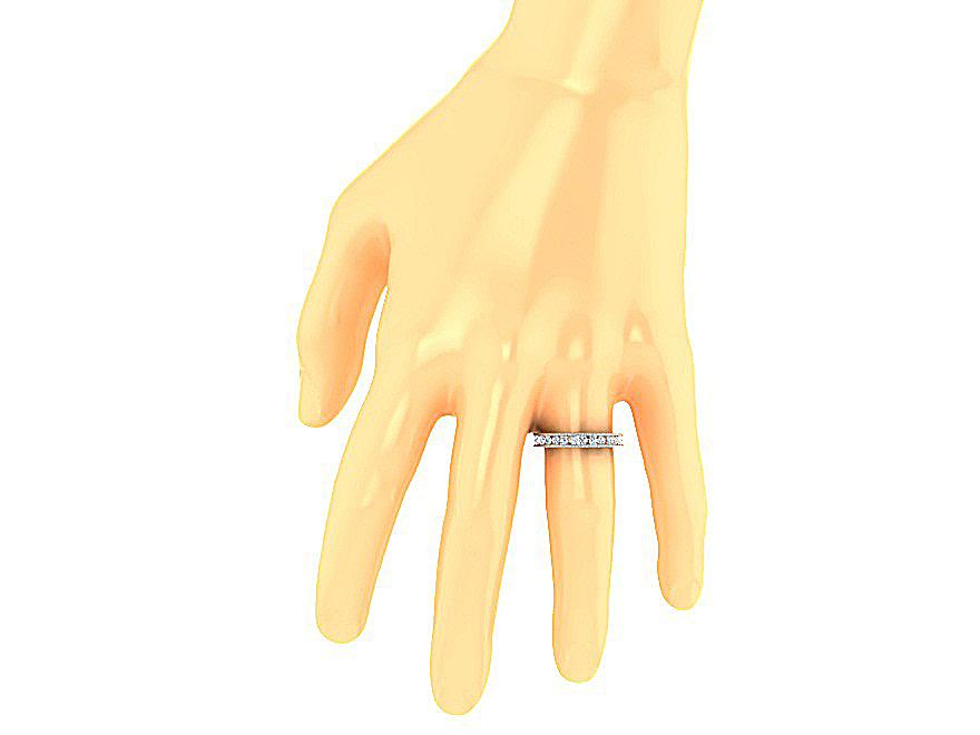 Eternity Engagement Ring Natural Diamond I1 G 1.50 Ct 14k White Gold Channel Set 3.60