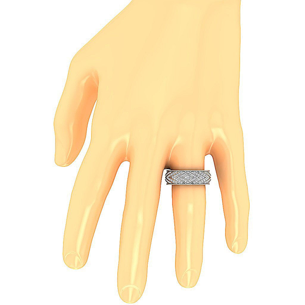 I1 G 1.65 Ct Round Diamond 14k White Gold Vintage Eternity Anniversary Ring Prong Set