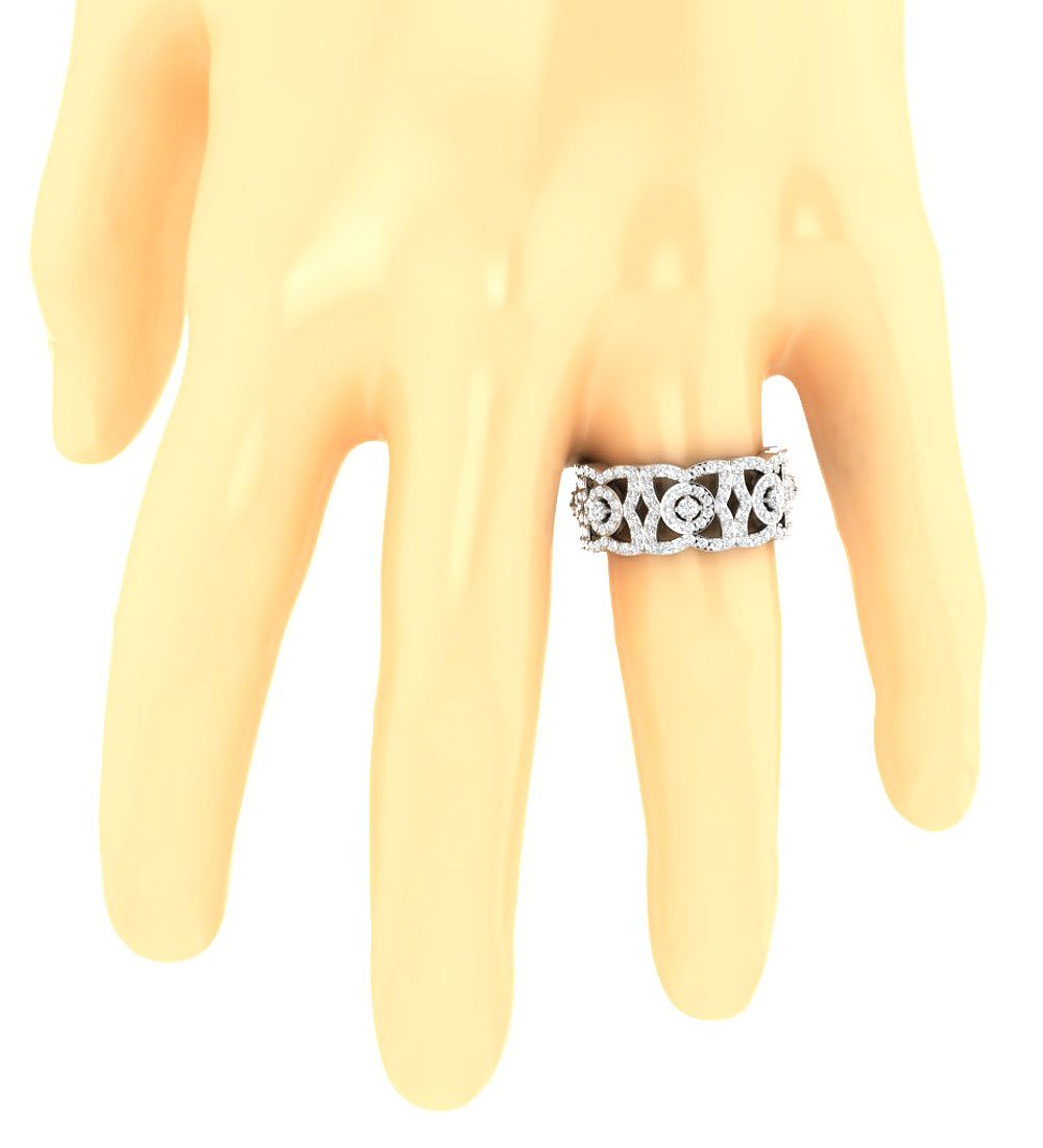 SI1 G 2.50 Ct Genuine Diamond 14k Solid Gold Designer Wedding Eternity Ring