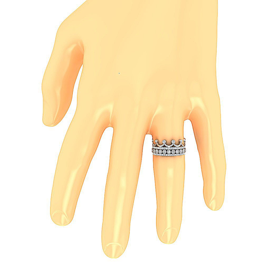 Genuine Diamond 14k White Yellow Rose Gold SI1 G 2.00 Ct Designer Eternity Wedding Ring