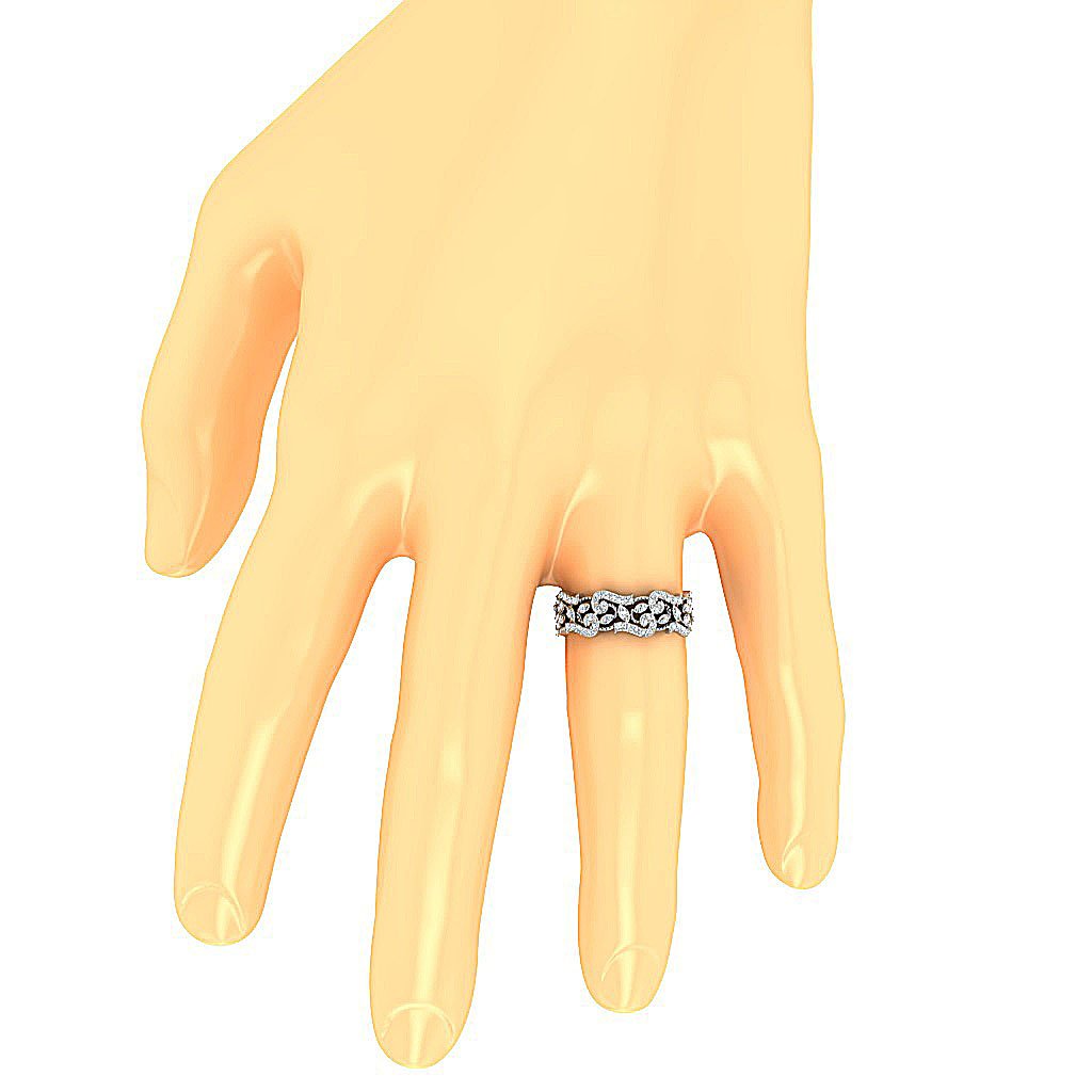 SI1 G 1.00 Ct Vintage Engagement Eternity Ring 14k Solid Gold Round Diamond