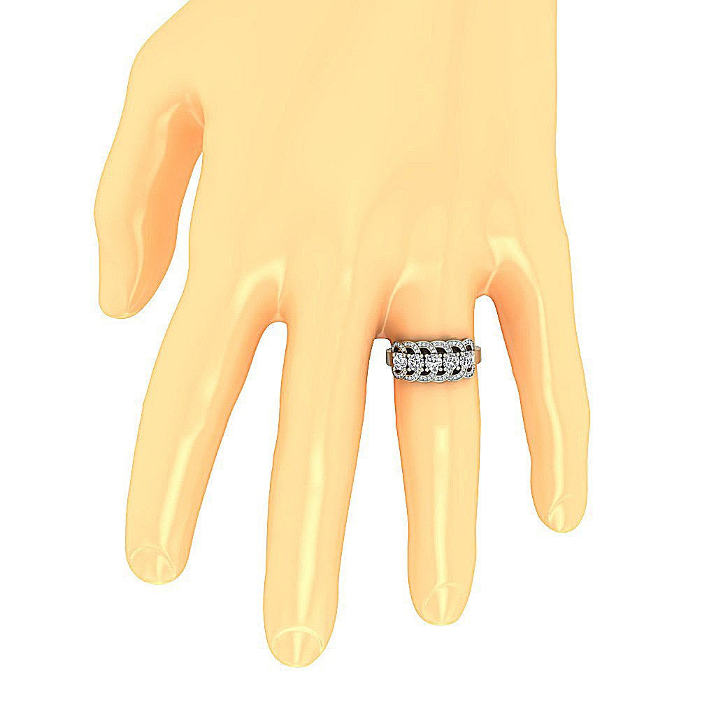 9.30 MM Prong Set 14k Solid Gold Genuine Diamond SI1 G 1.35 Ct Five Stone Wedding Ring