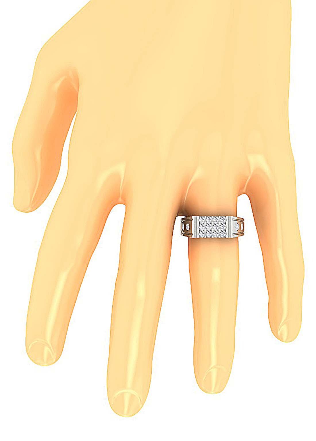 SI1/I1 G 0.90 Ct Genuine Diamond 14k Solid Gold Designer Mens Wedding Ring