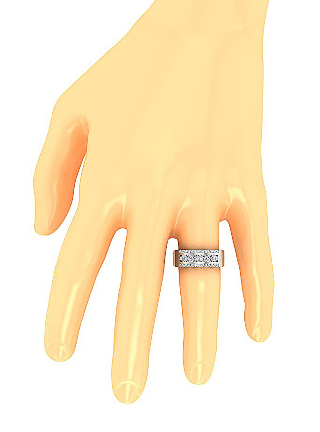 14k Solid Gold Round Diamond SI1/I1 G 1.75 Ct Unique Mens Wedding Ring