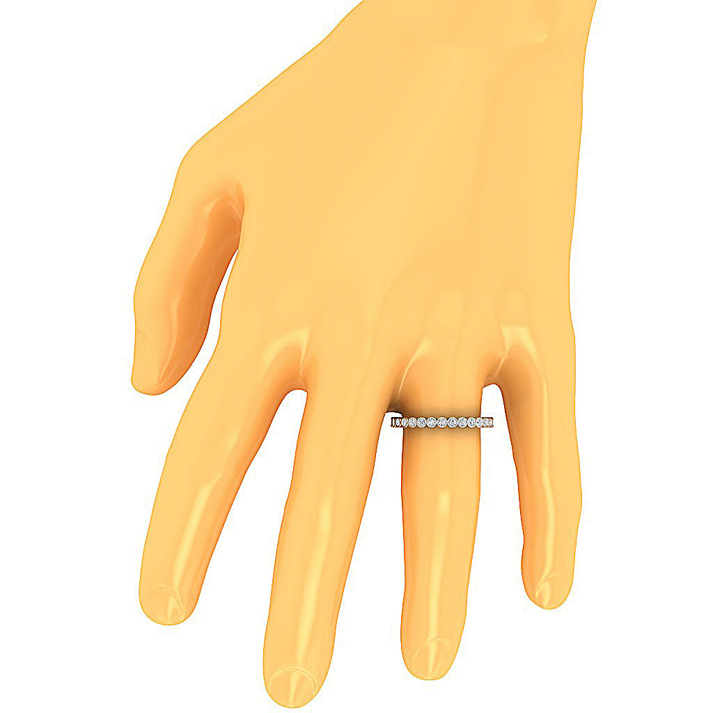 14K Solid Gold Engagement Ring Round Diamond I1 G 0.40 Ct Bezel Set