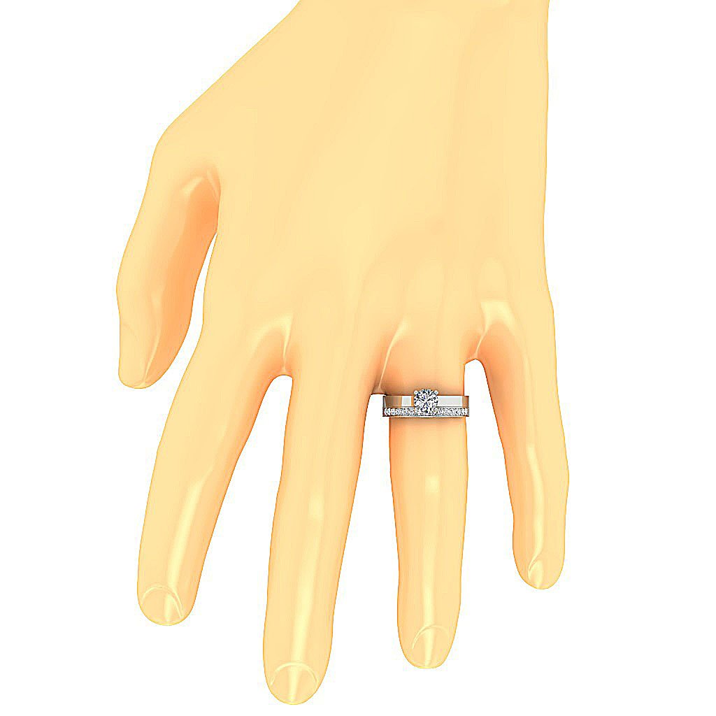 Solitaire Engagement Band Wedding Ring Sets I1 G 1.15 Ct Natural Diamond 14K Solid Yellow Gold