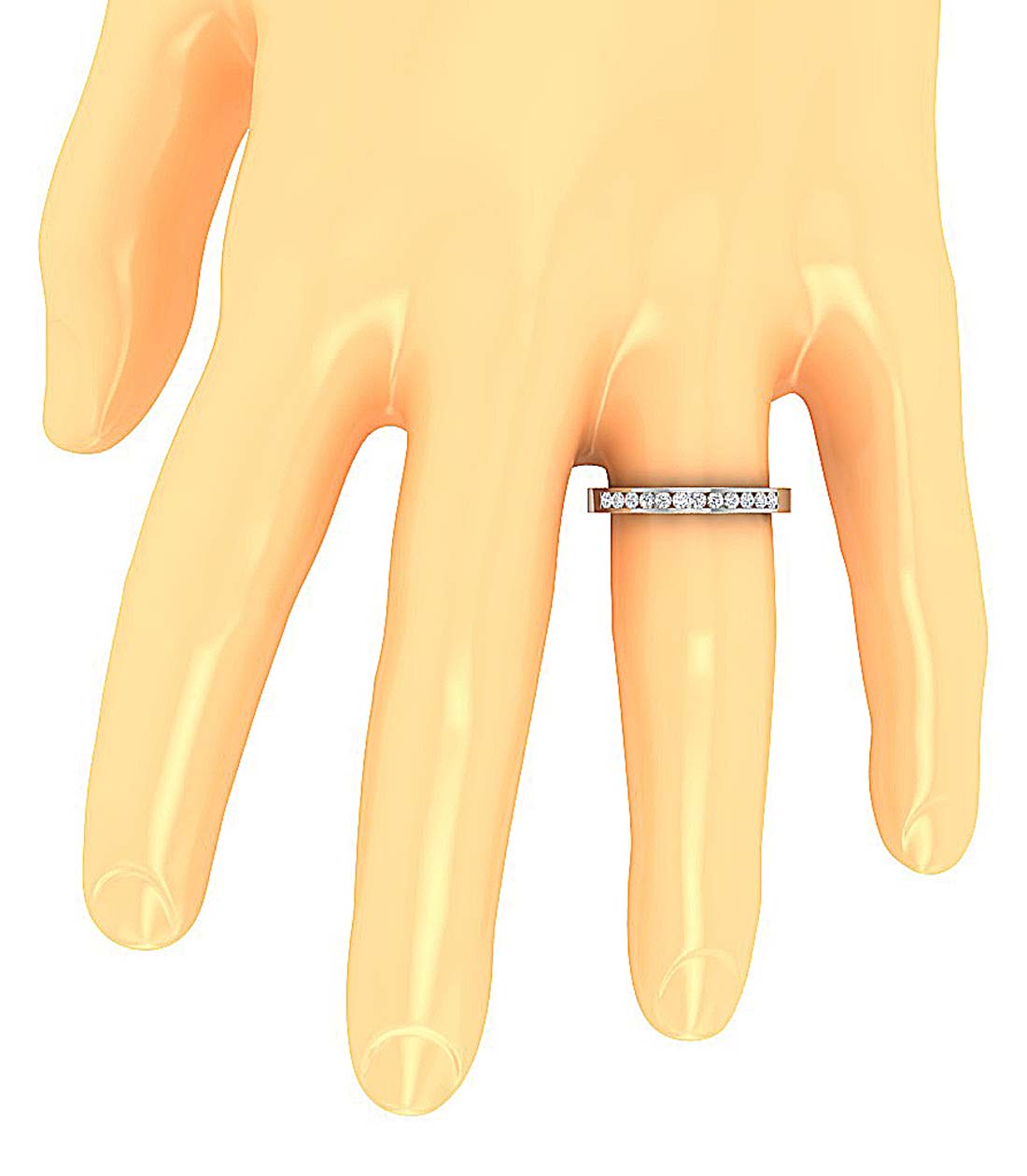 I1 G 0.40 Carat Designer Anniversary Ring Round Diamond 14k White Yellow Rose Gold Channel Set