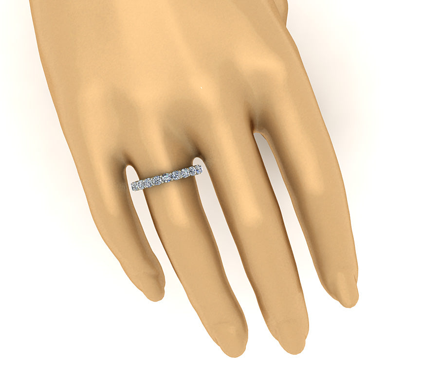 Round Cut Diamond I1 G 2.00 Carat Eternity Engagement Ring Prong Set 14k Rose Gold