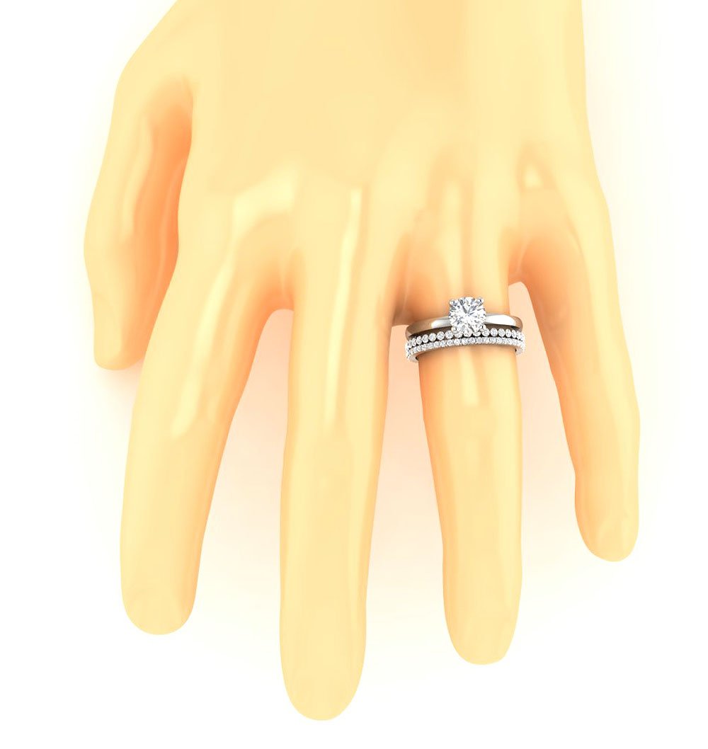 Round Diamond Bridal Anniversary Ring Prong Set I1 G 2.25 Carat 14K Solid Gold 7.90 MM