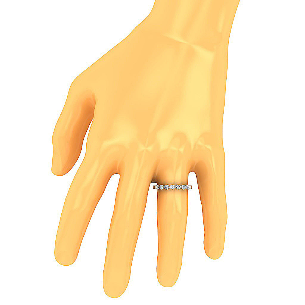 14K Solid Gold Engagement Ring Round Diamond I1 G 0.75 Ct Pave Set