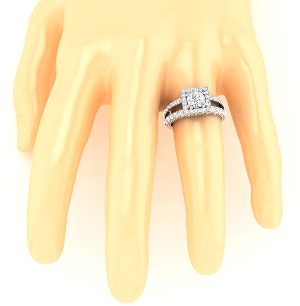 Round Diamond 14k Solid Gold Solitaire Designer Engagement Ring I1 G 2.25 Ct