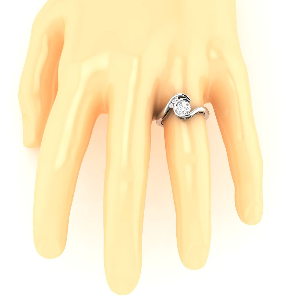 Bezel Channel Set 14k White Yellow Rose Gold Solitaire Engagement Ring Natural Diamond I1 G 0.90 Ct