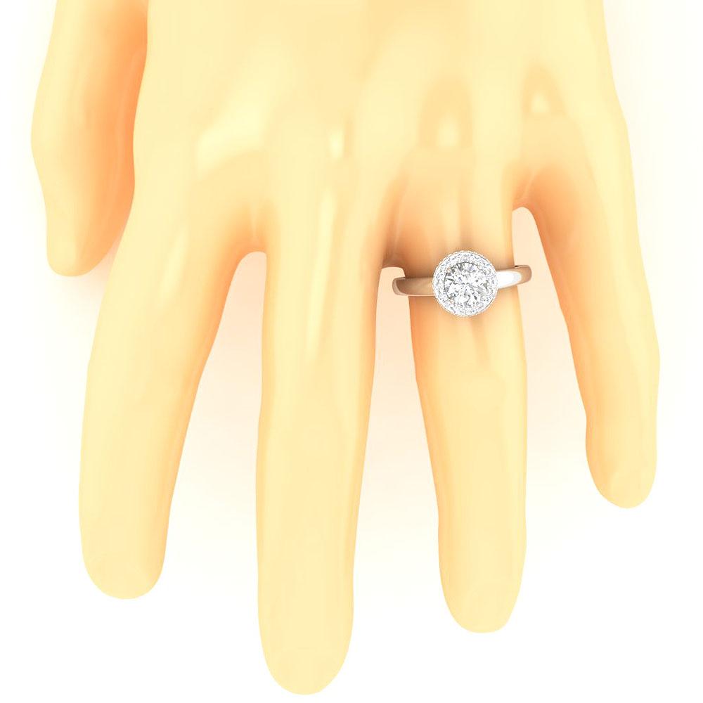 14k Rose Gold Genuine Diamond Solitaire Wedding Ring SI1 G 1.35 Ct Prong Set 10.50 MM