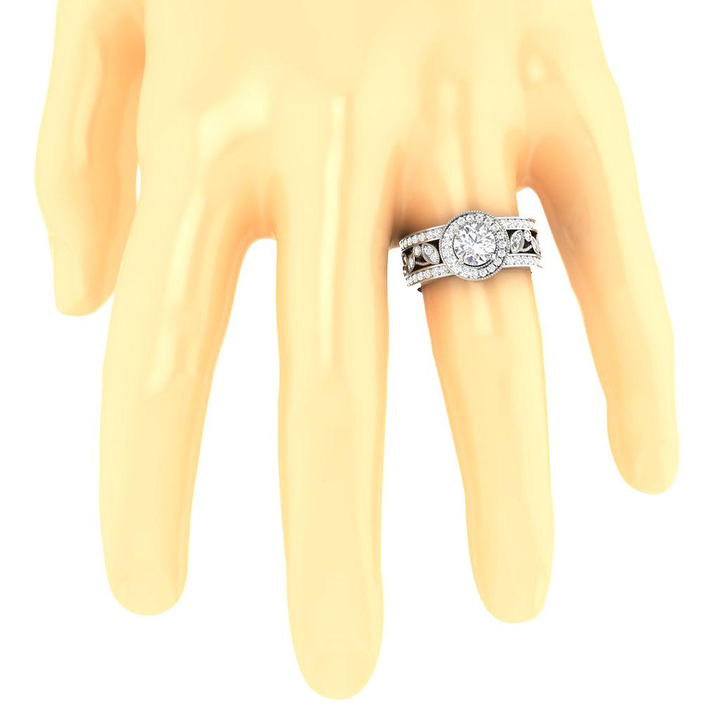 Genuine Diamond Designer Solitaire Wedding Ring I1 G 2.50 Ct 14k Solid Gold Prong Bezel Set