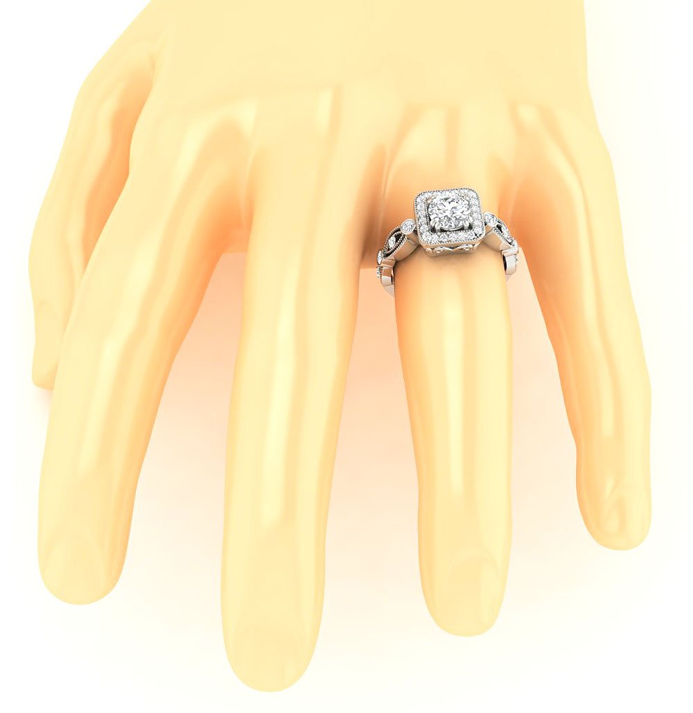 I1 G 1.50 Ct Round Diamond 14k Solid Gold Solitaire Designer Wedding Ring