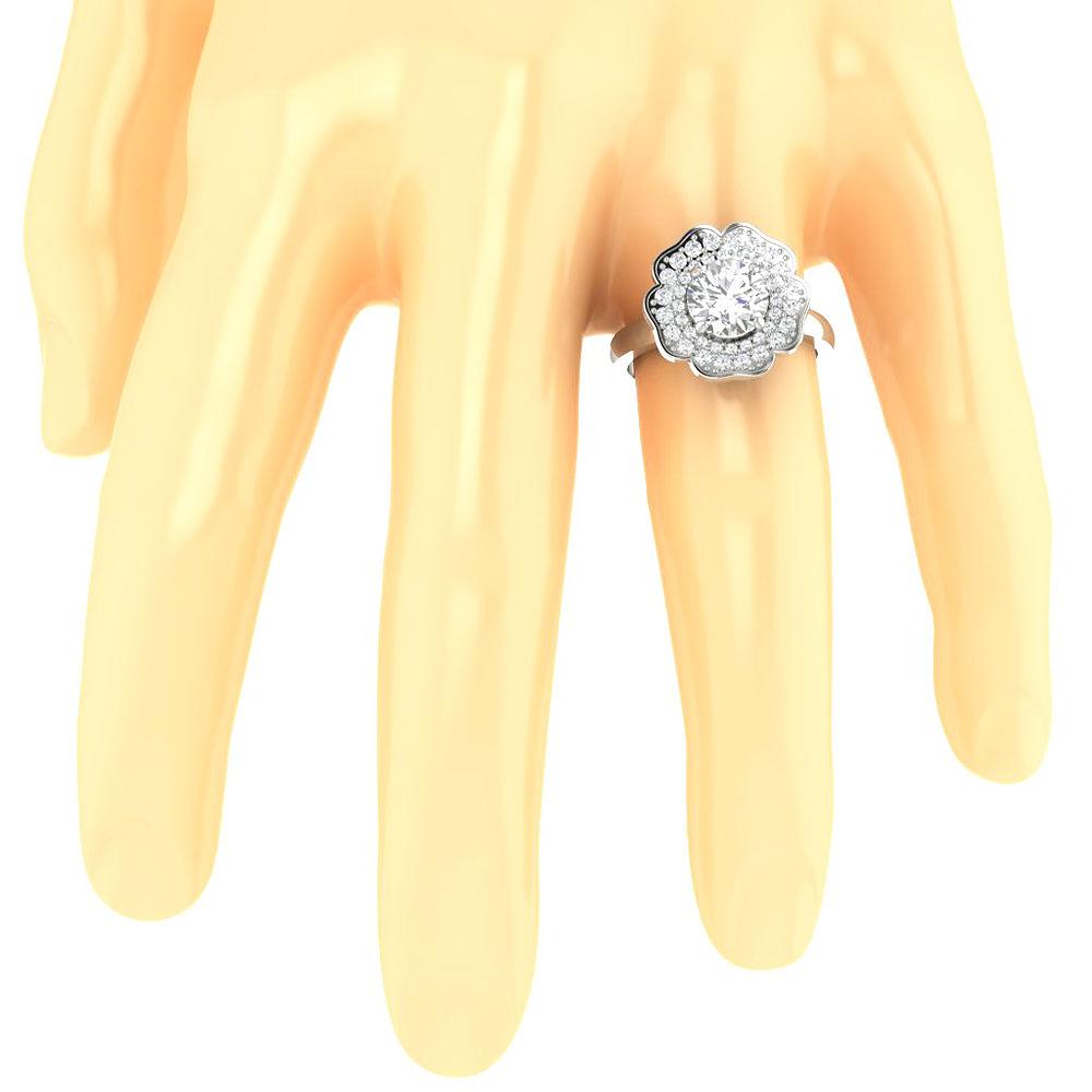 I1 G 2.10 Ct Genuine Diamond 14k Solid Gold Solitaire Designer Wedding Ring