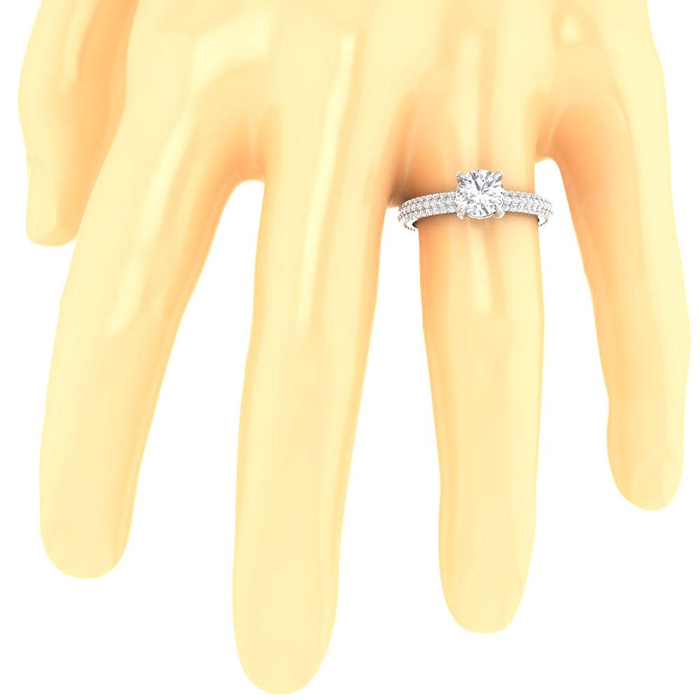 Round Diamond 14k Solid Gold Solitaire Designer Engagement Ring I1 G 2.00 Ct