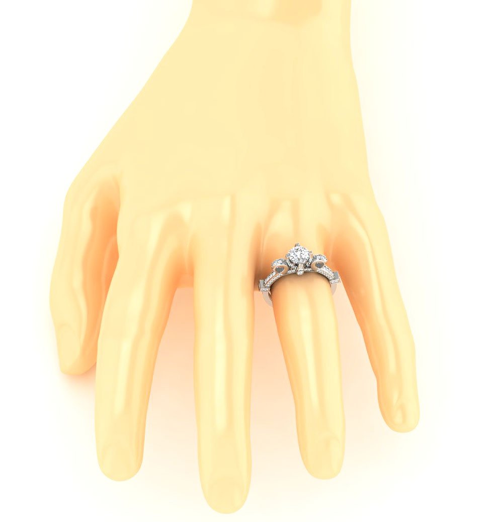 14k Solid Gold Genuine Diamond I1 G 1.40 Ct Solitaire Designer Engagement Ring