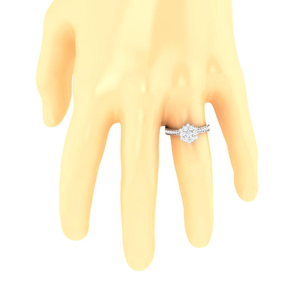 Designer Fashion Solitaire Ring SI1 G 0.85 Carat Natural Diamond 14k Gold