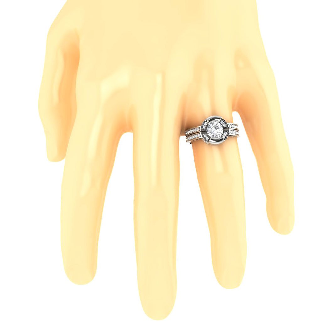 14k Rose Gold Solitaire Anniversary Ring Round Diamond I1 G 1.05 Ct Prong Bar Set 10.60 MM