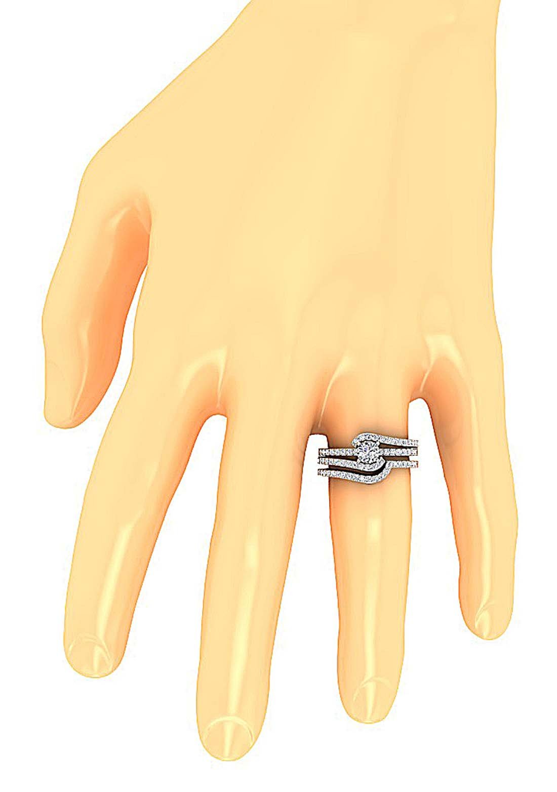 Prong Set 14K Solid Gold Bridal Engagement Ring SI1 G 1.15 Ct Natural Diamond 9.60 MM