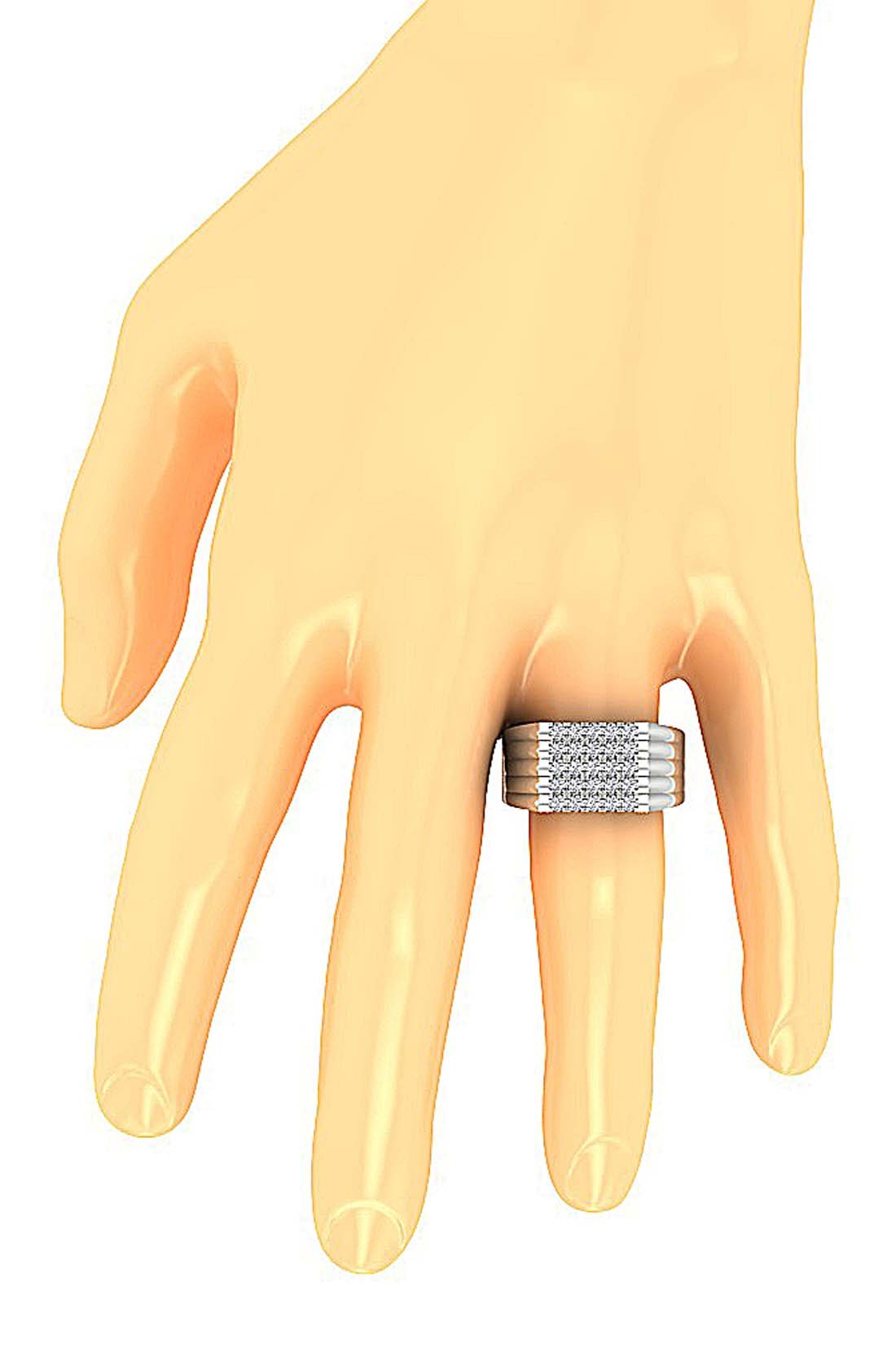 14k Solid Gold Mens Anniversary Ring SI1/I1 G 1.10 Ct Round Diamond Prong Set Width 11.45MM