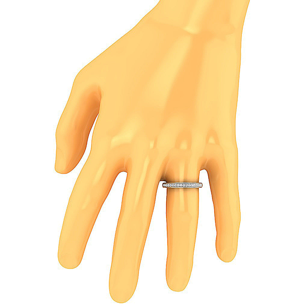 14K Rose Gold Engagement Ring Natural Diamond I1 G 0.25 Ct Pave Set