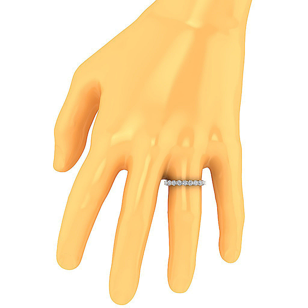 14K Solid Gold Wedding Ring Genuine Diamond I1 G 0.85 Ct Pave Set