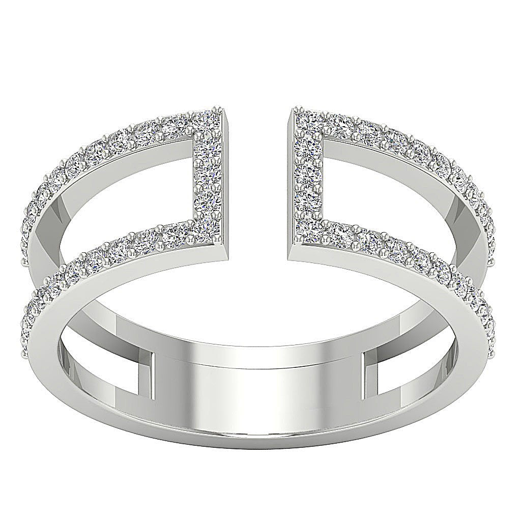 Spilt Shank Open Wedding Ring SI1 G 0.55 Ct Genuine Diamond Prong Set 14k Solid Gold