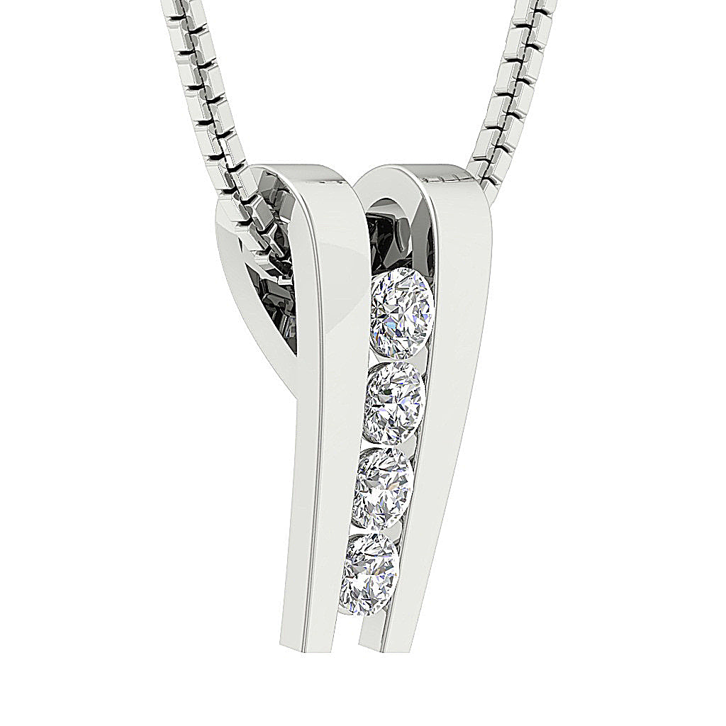 The Marshall 14k Gold Channel Set Journey Pendant Necklace