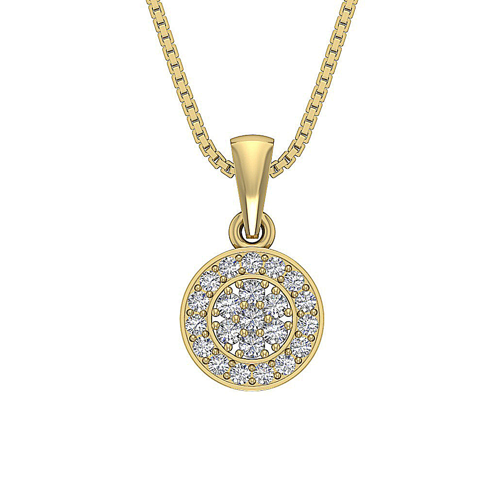 The Leonidas Genuine Diamond 14k White Gold Circle Cluster Fashion Pendant