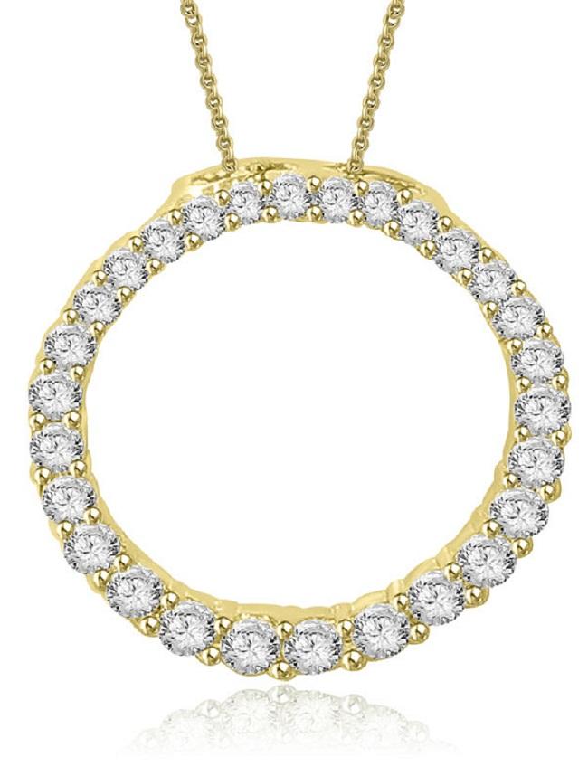 Circle Of Love Wedding Pendants Genuine Diamond VS1/SI1/I1 0.80 Ct 14k/18k Solid Gold Prong Set