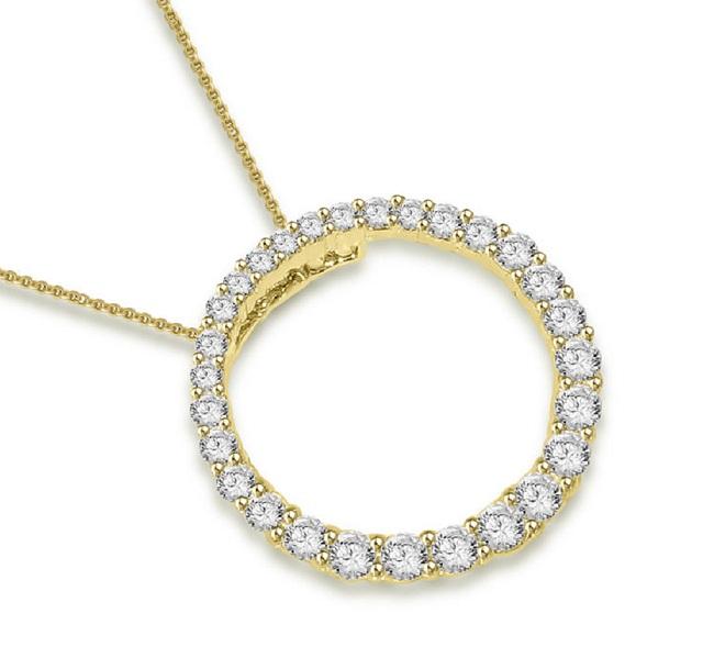 Circle Of Love Wedding Pendants Genuine Diamond VS1/SI1/I1 0.80 Ct 14k/18k Solid Gold Prong Set