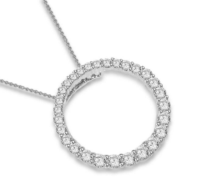 Circle Of Love Wedding Pendants Genuine Diamond VS1/SI1/I1 0.80 Ct 14k/18k Solid Gold Prong Set