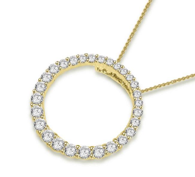 Circle Of Love Wedding Pendants Genuine Diamond VS1/SI1/I1 0.80 Ct 14k/18k Solid Gold Prong Set