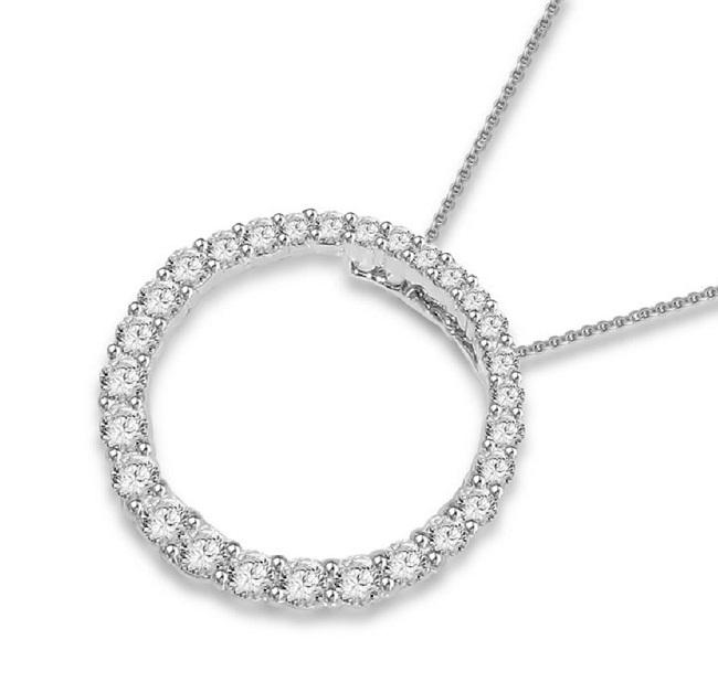 Circle Of Love Wedding Pendants Genuine Diamond VS1/SI1/I1 0.80 Ct 14k/18k Solid Gold Prong Set