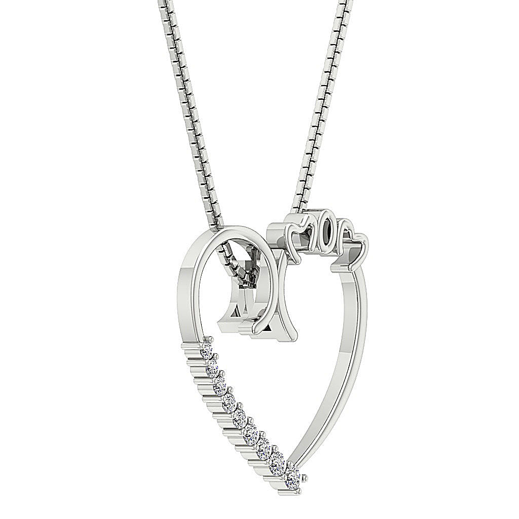 The Dakota MOM Heart Pendant 14K Gold Natural Diamond